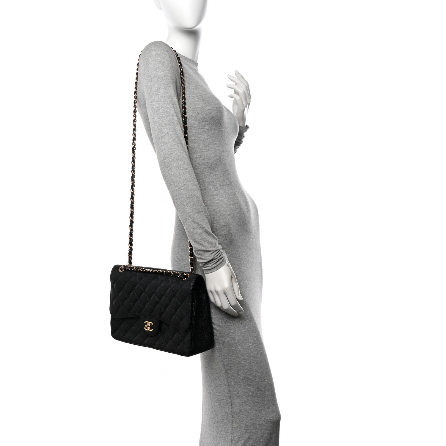 Chanel Caviar Quilted Jumbo Double Flap Black 2 of 10