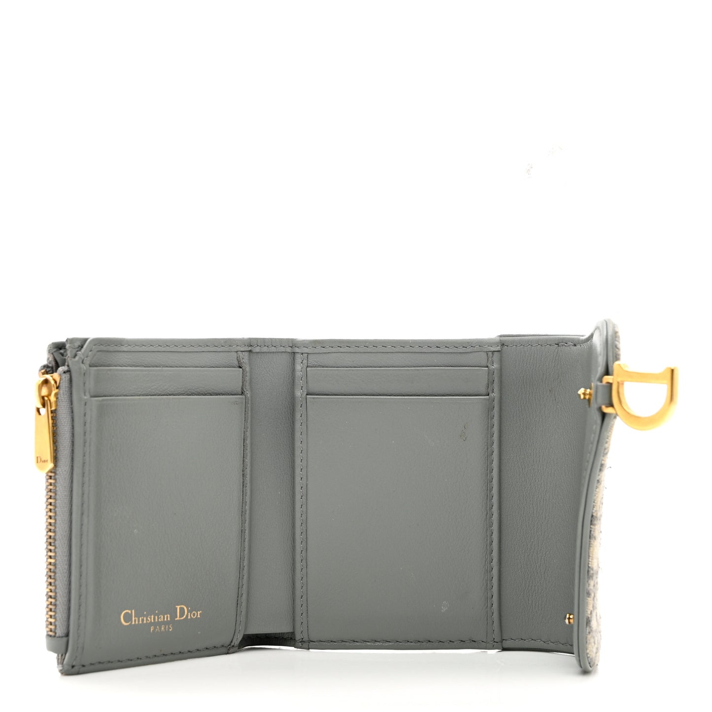 Oblique Saddle Lotus Wallet Grey