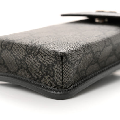Gucci GG Supreme Monogram Textured Dollar Calfskin Phone Crossbody Bag Grey Black Graphite Grey 10 of 10