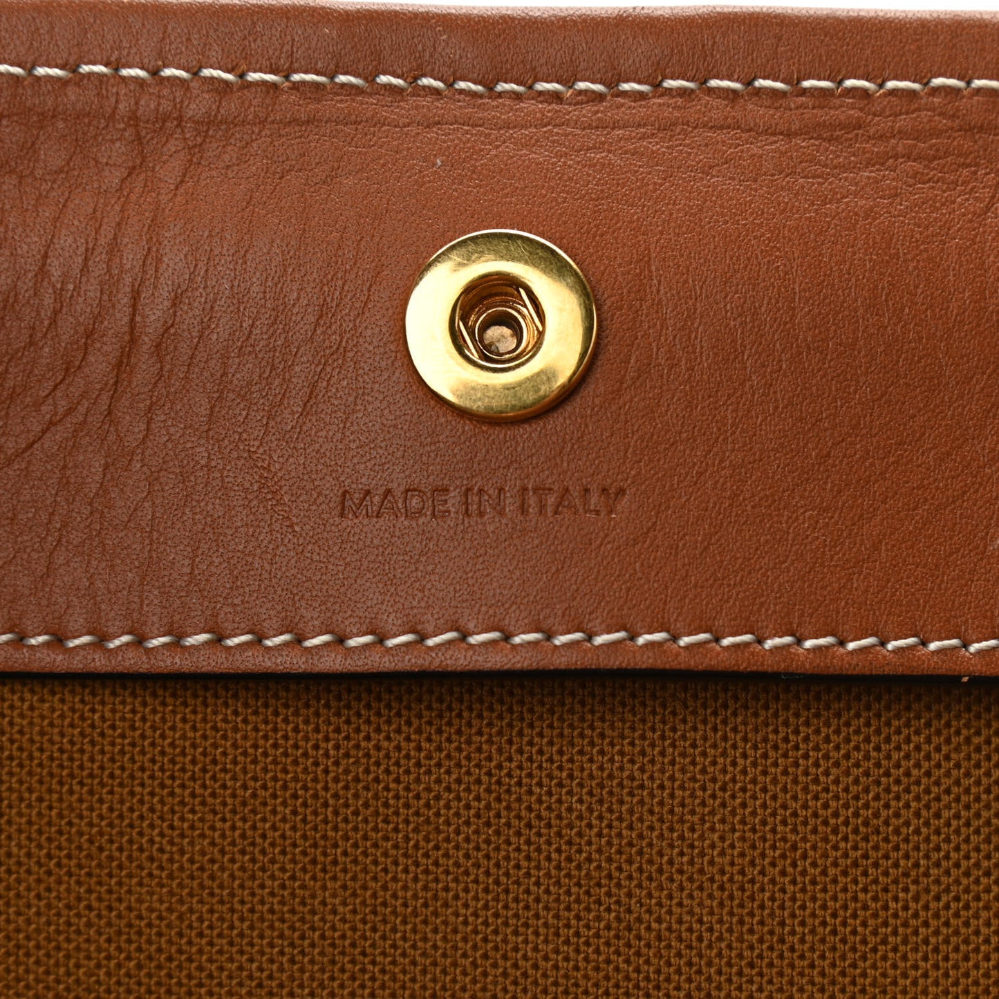 Triomphe Canvas Calfskin Medium Cabas Bag Tan