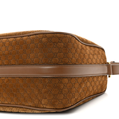 Gucci Suede GG Monogram Half Horsebit Medium Shoulder Bag Brown 10 of 10