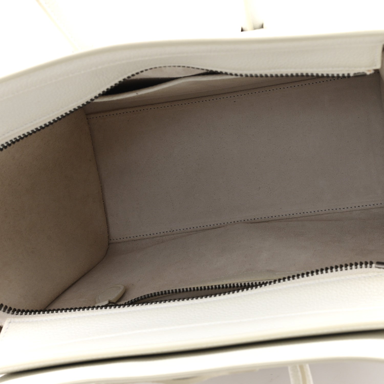 Celine Drummed Calfskin Micro Luggage White 5 of 10