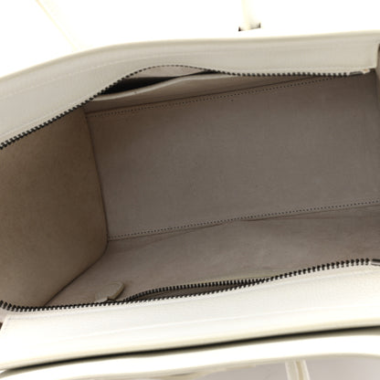 Celine Drummed Calfskin Micro Luggage White 5 of 10