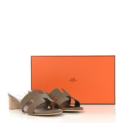 Hermes Epsom Oasis Sandals 38.5 Etoupe 9 of 9