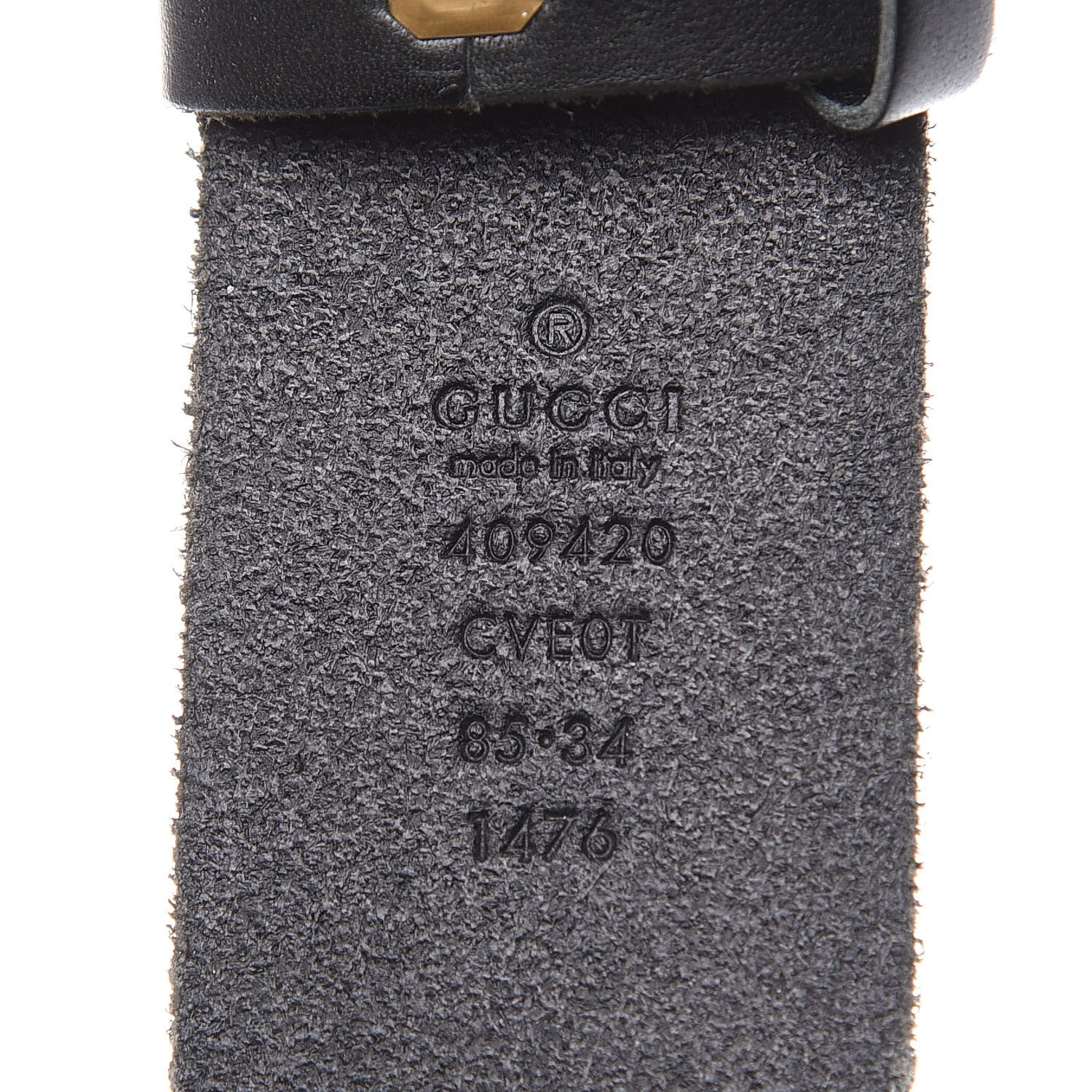 Gucci Calfskin Brass Feline Buckle Belt 85 34 Black 7 of 8