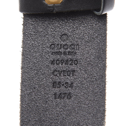 Gucci Calfskin Brass Feline Buckle Belt 85 34 Black 7 of 8