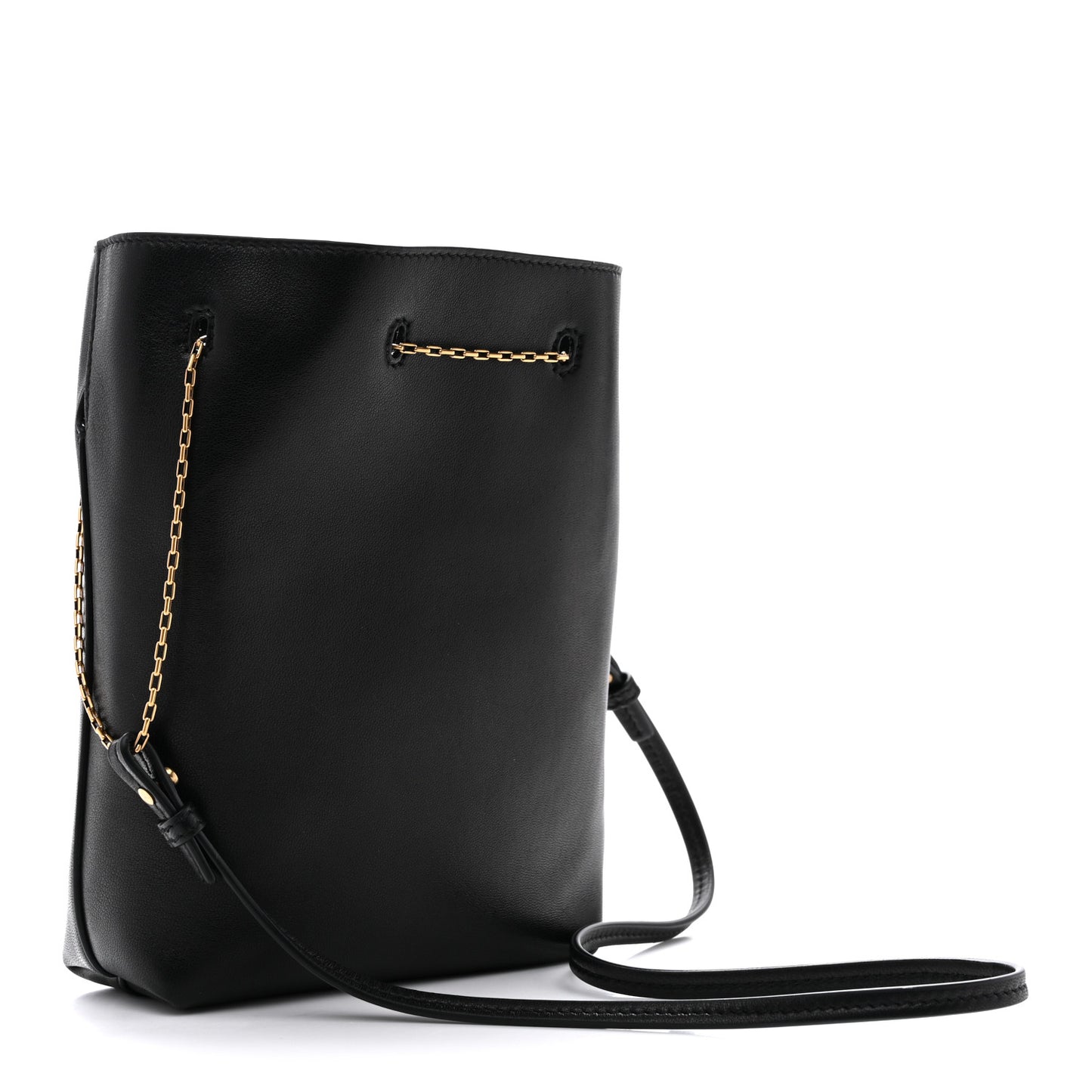 Lambskin Pochon Shoulder Bag Black