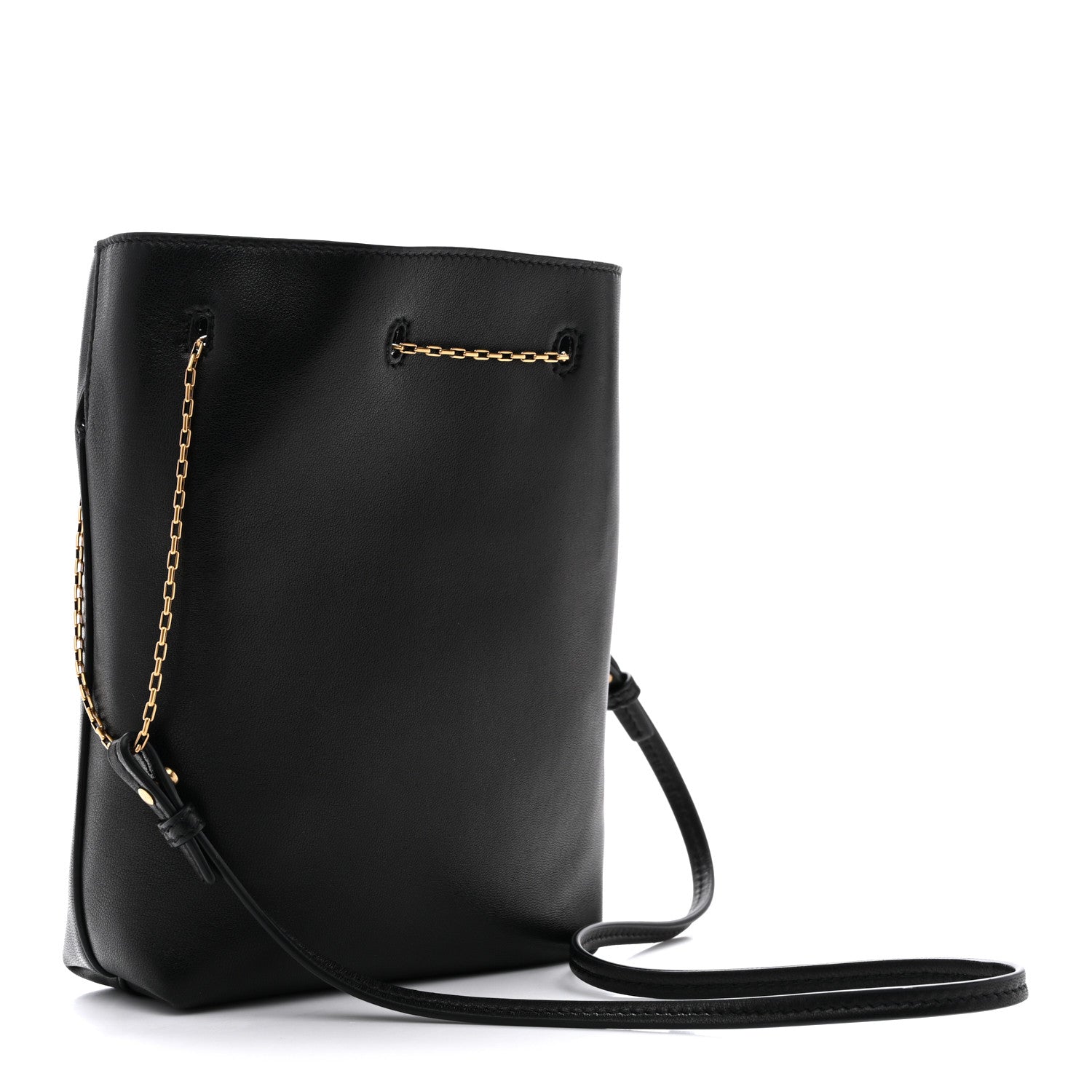 Saint Laurent Lambskin Pochon Shoulder Bag Black 3 of 10