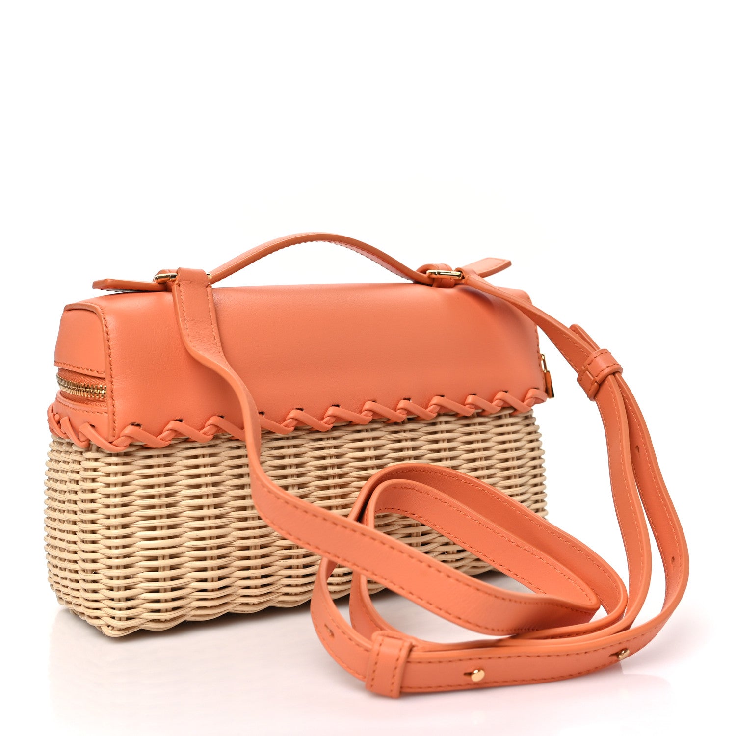 Loro Piana Wicker Calfskin L19 Extra Pocket Pouch Sun Kissed 2 of 10
