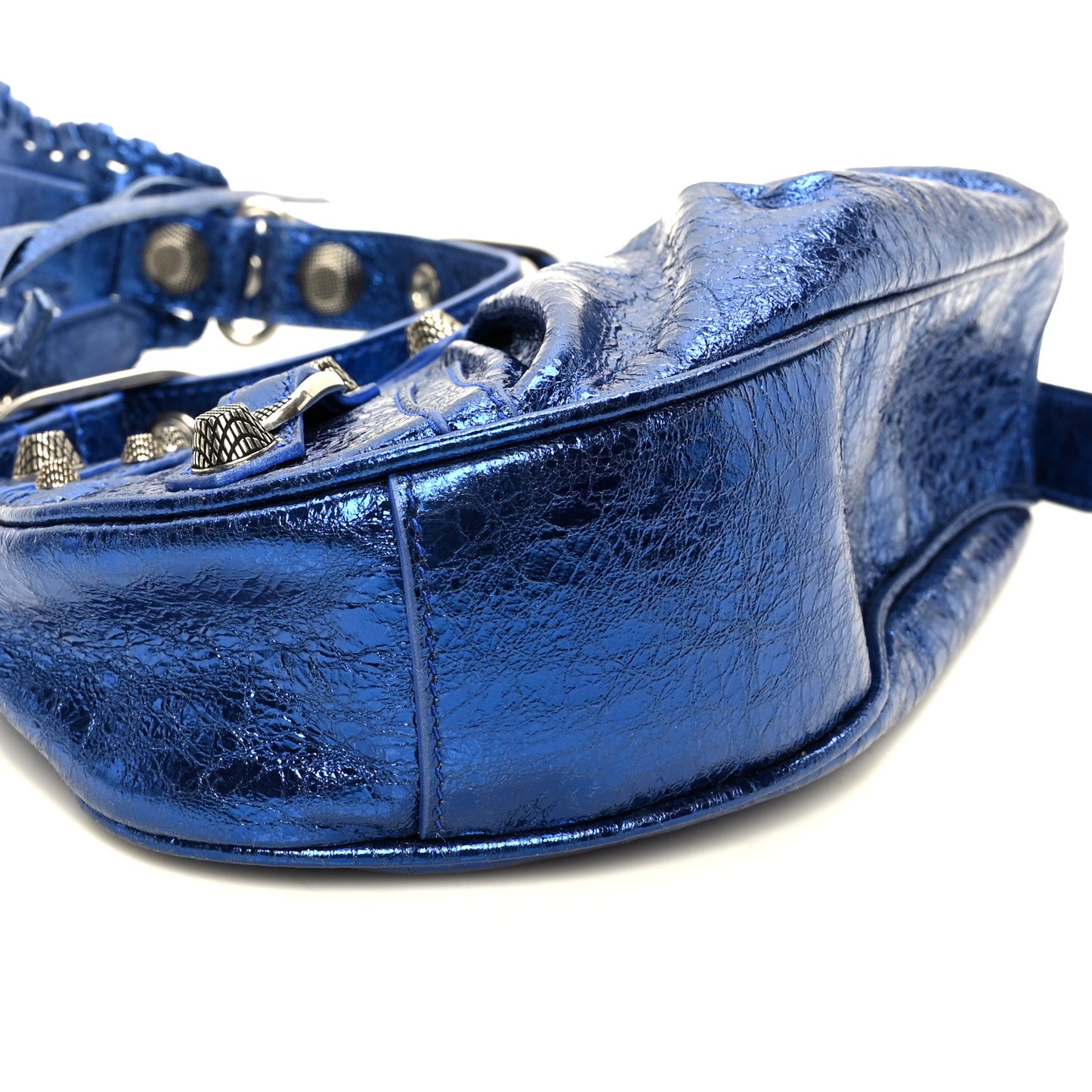 Metallic Arena Agneau Le Cagole Shoulder Bag XS Blue