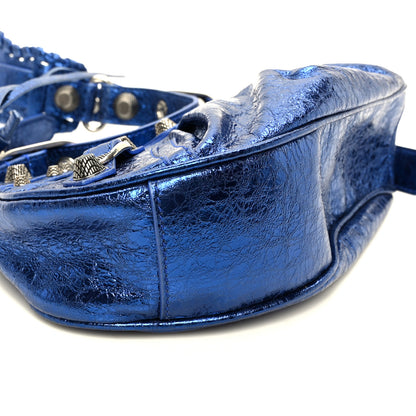 Balenciaga Metallic Arena Agneau Le Cagole Shoulder Bag XS Blue 10 of 11