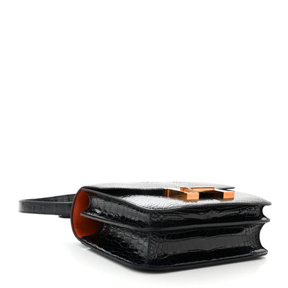 Hermes Shiny Alligator Verso Constance 24 Bleu Marine Cuivre 4 of 11