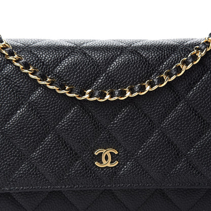 Chanel Caviar Quilted Wallet On Chain WOC Black 10 of 10
