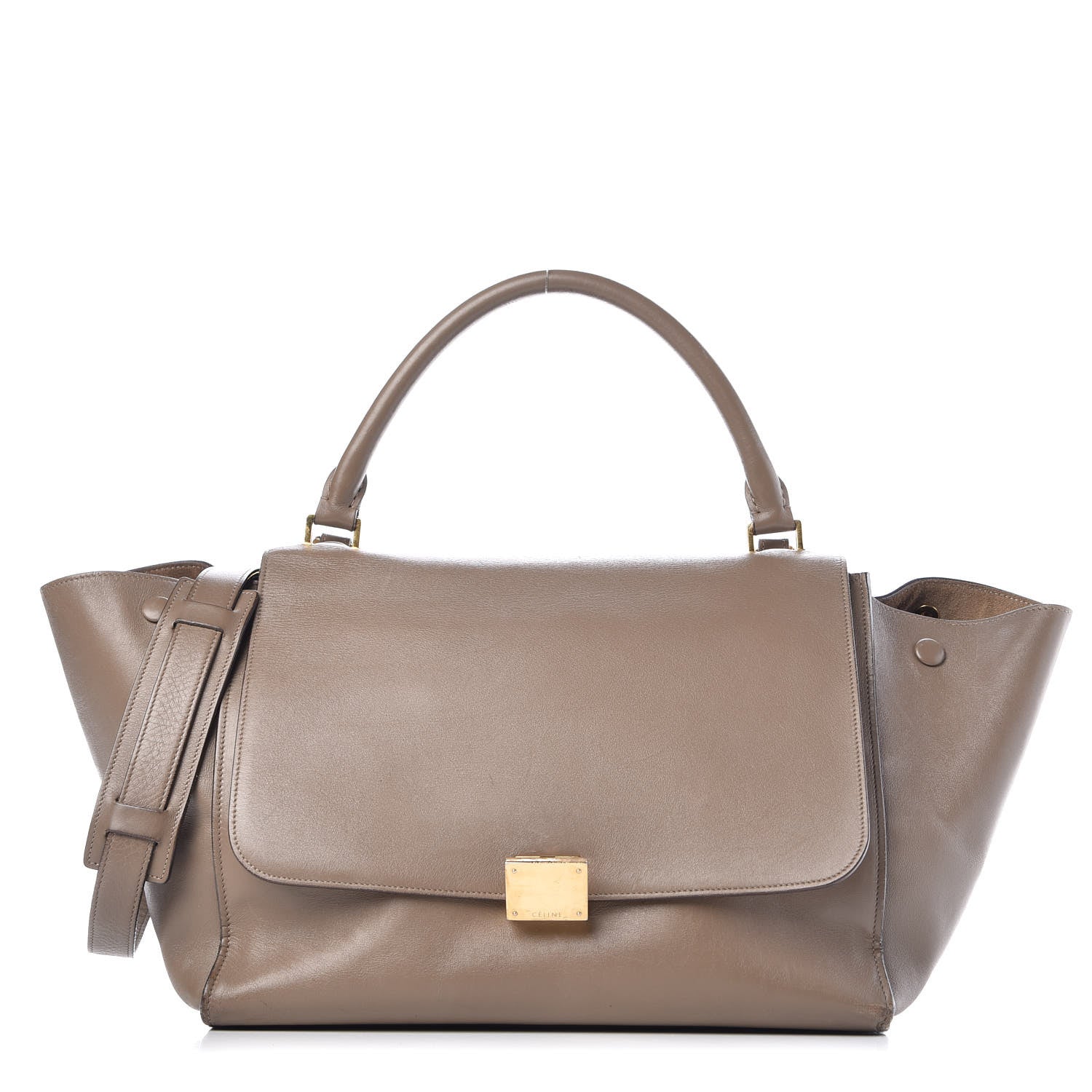 Celine Smooth Calfskin Medium Trapeze Taupe 1 of 23