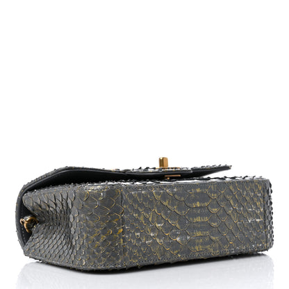 Chanel Snakeskin Mini Rectangular Flap Grey Gold 4 of 9