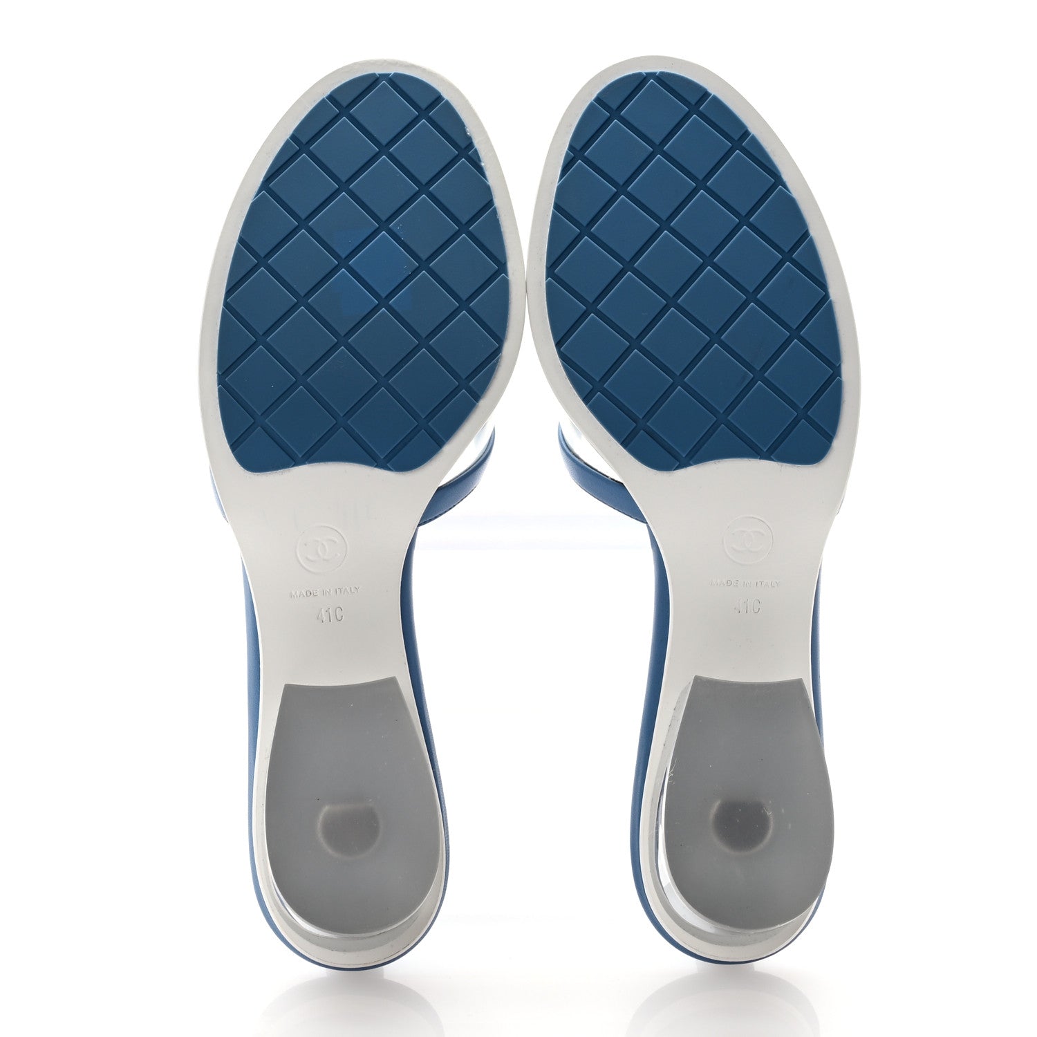 Chanel Lambskin PVC Logo Mule 41 Transparent Blue 5 of 8