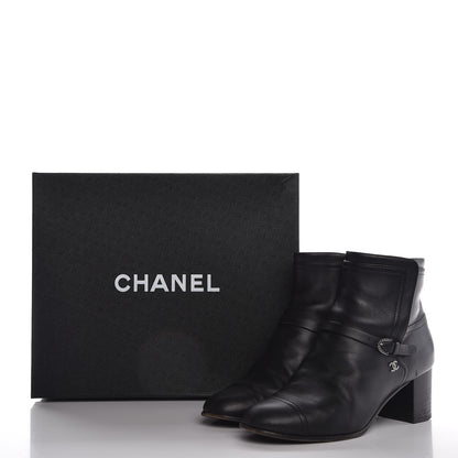 Chanel Calfskin CC Buckle Short Boots 38 Black 11 of 11