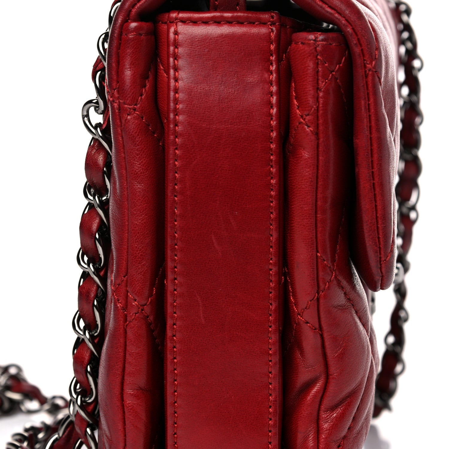 Chanel Lambskin Quilted Mini Chanel 3 Flap Red 21 of 22