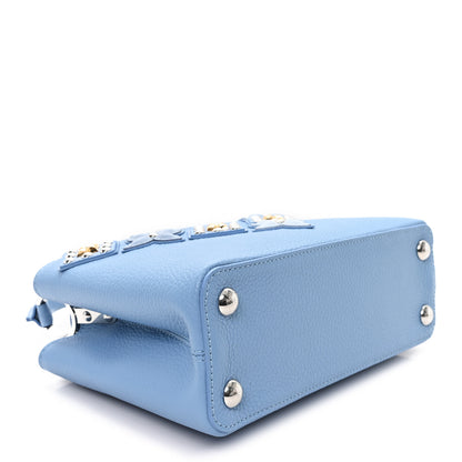 Louis Vuitton Taurillon Mechanical Flowers Smile Capucines BB Blue 4 of 9