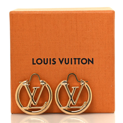 Louis Vuitton Metal Small Louise Hoop Earrings Gold 5 of 5
