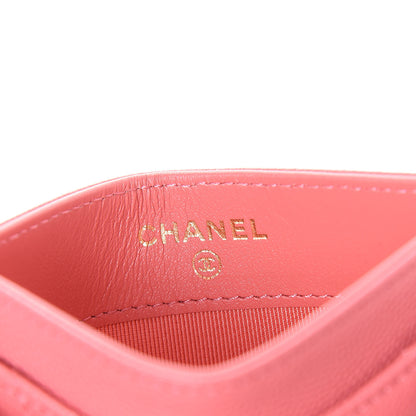 Chanel Shiny Caviar Quilted Card Holder Pink 6 of 9
