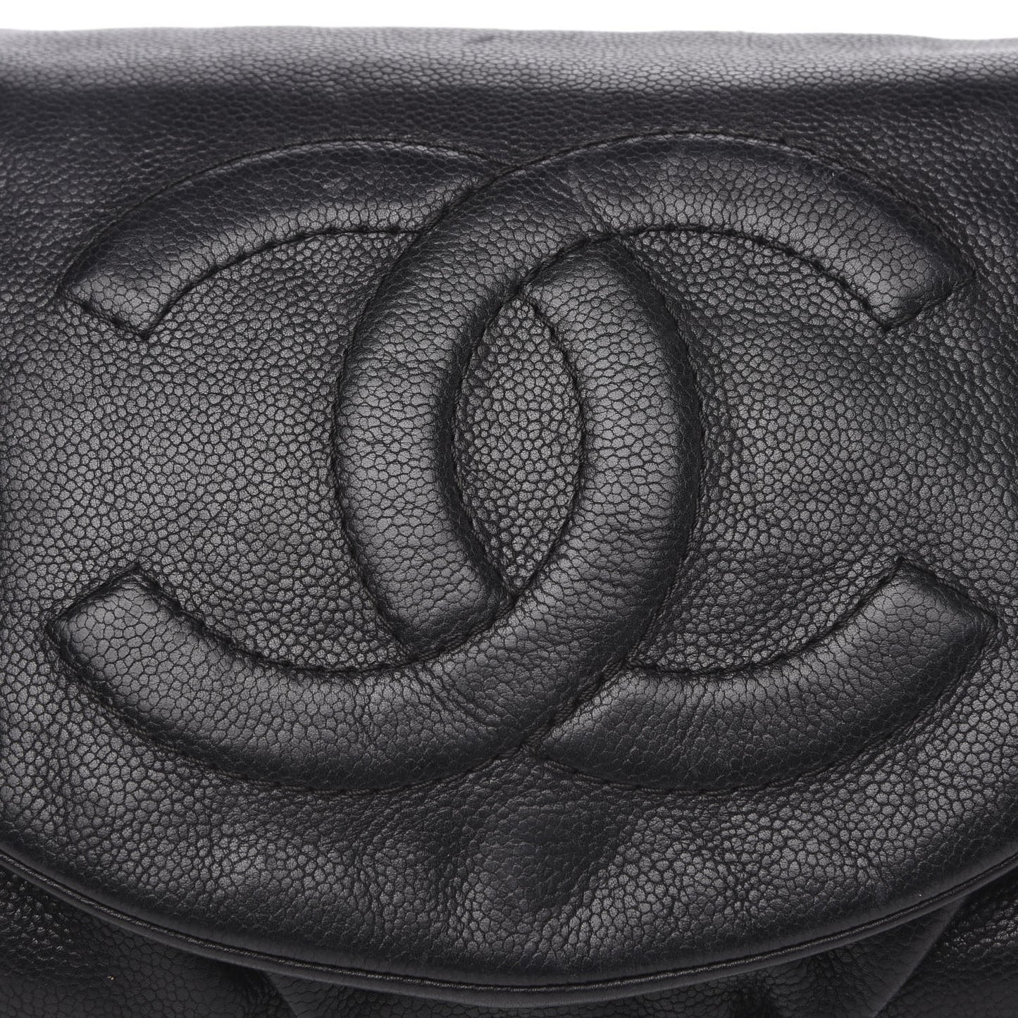Caviar Half Moon Large Flap Black