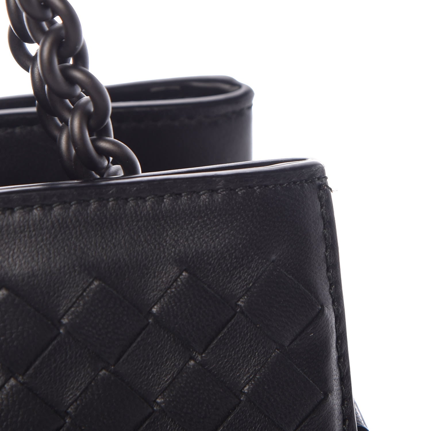 Bottega Veneta Nappa Intrecciato Chain Shoulder Bag Black 11 of 11