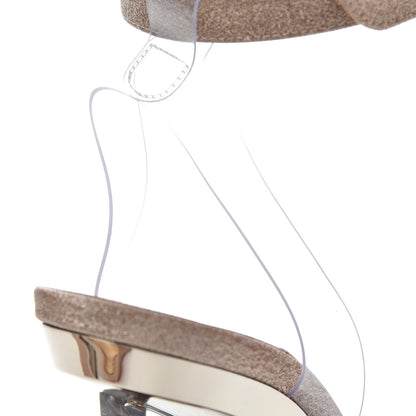 Christian Louboutin PVC Glitter Levitallo 100 Sandals 38.5 Nude 8 of 10