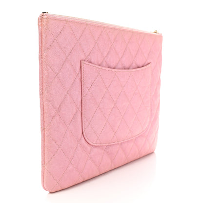 Chanel Iridescent Caviar Medium Night by the C Pouch Clutch Rose Pink 3 of 8