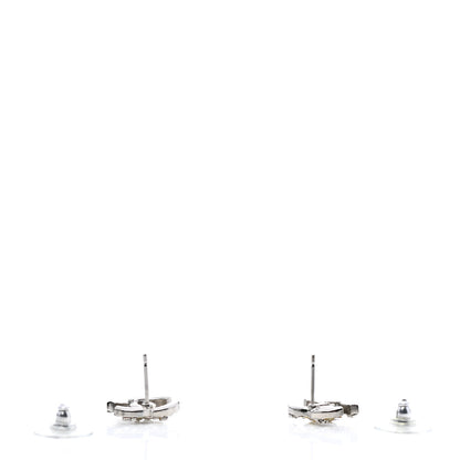 Chanel Crystal CC Earrings Silver 3 of 7