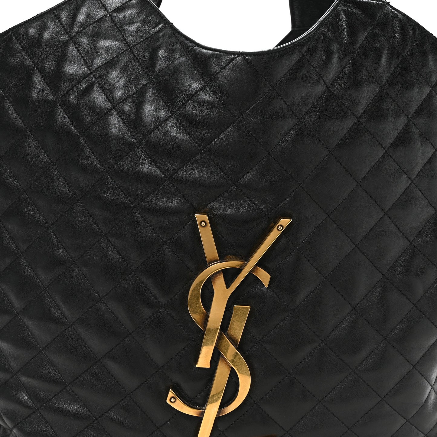 Lambskin Quilted Maxi Icare Shopping Tote Black