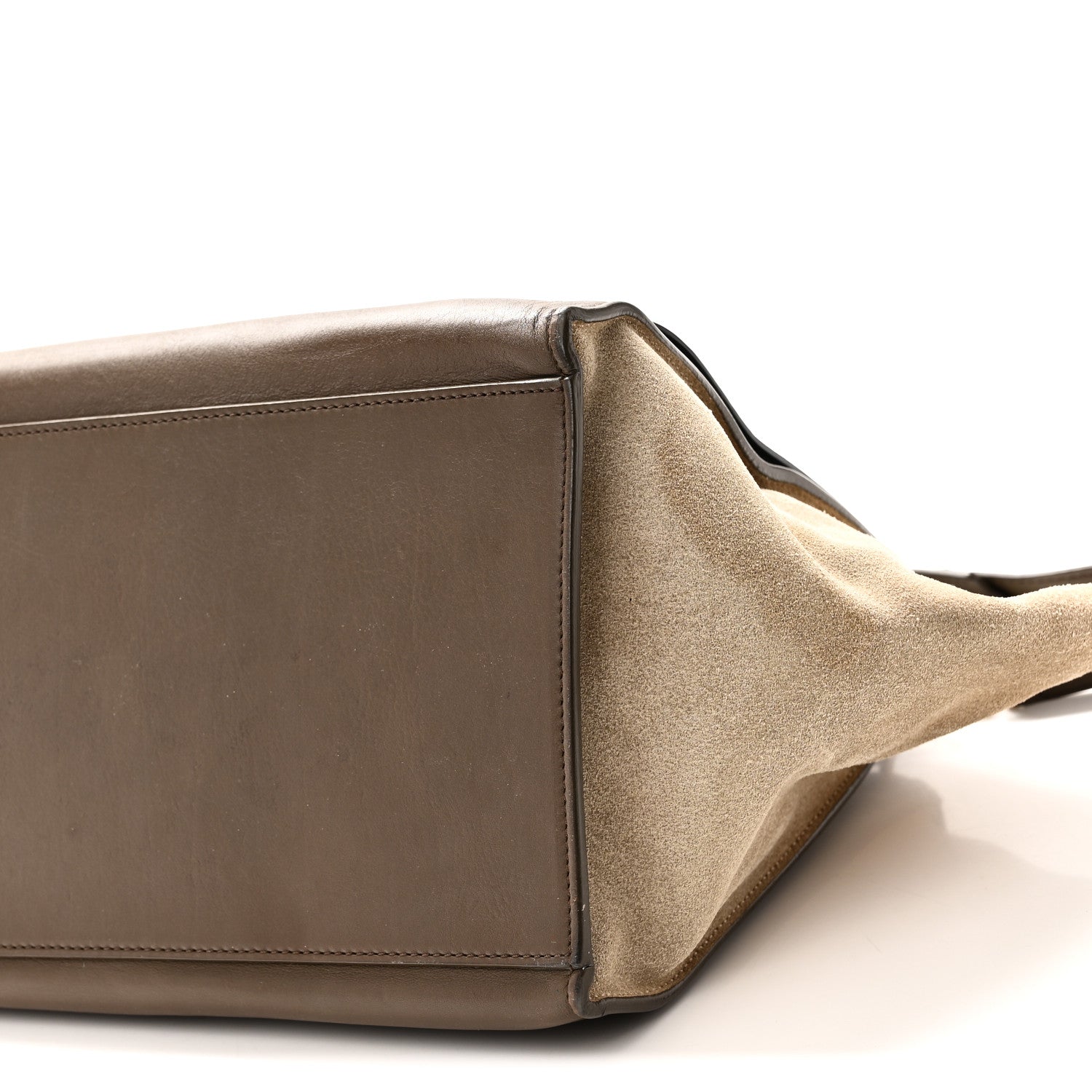 Celine Smooth Calfskin Suede Medium Tri-Color Trapeze Olive 9 of 9