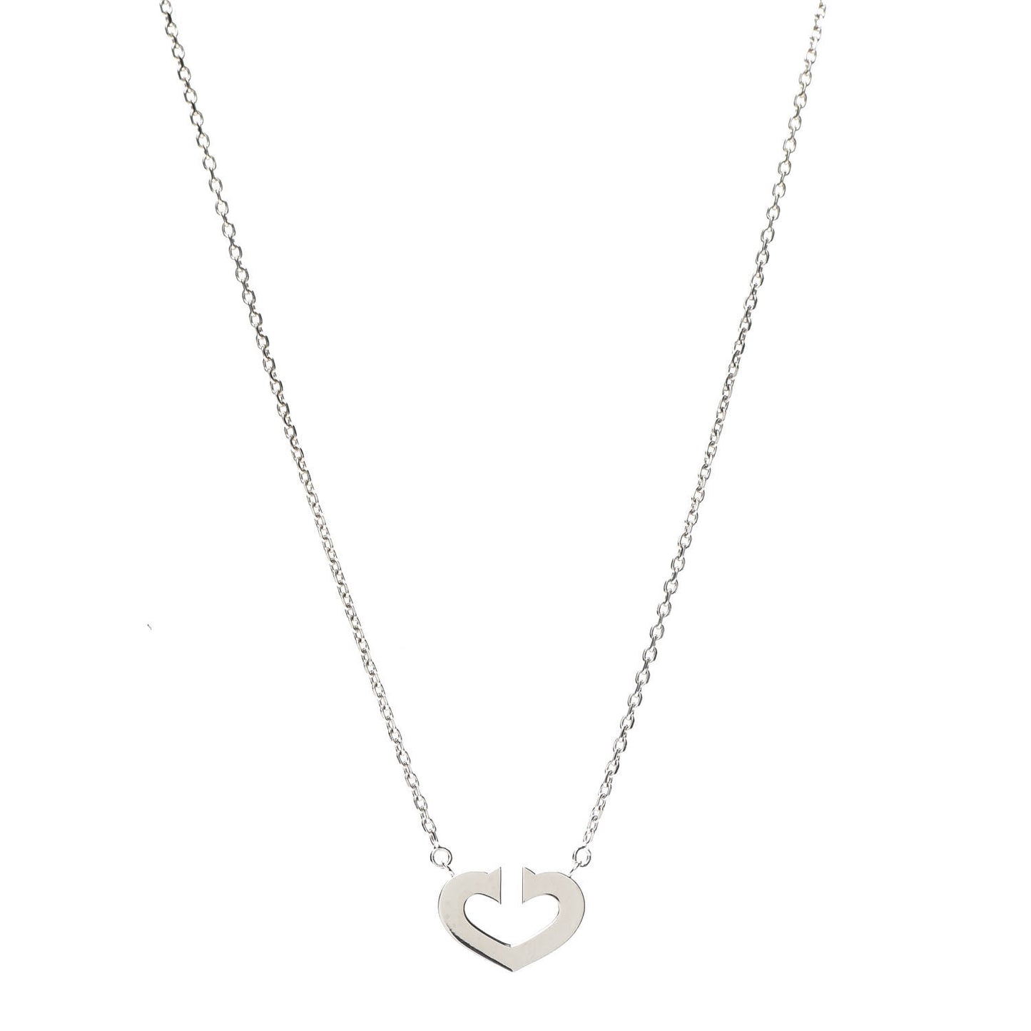 18K White Gold Medium Hearts and Symbols Necklace