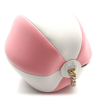 Chanel Calfskin Coco Beach Ball Bag White Pink 10 of 10