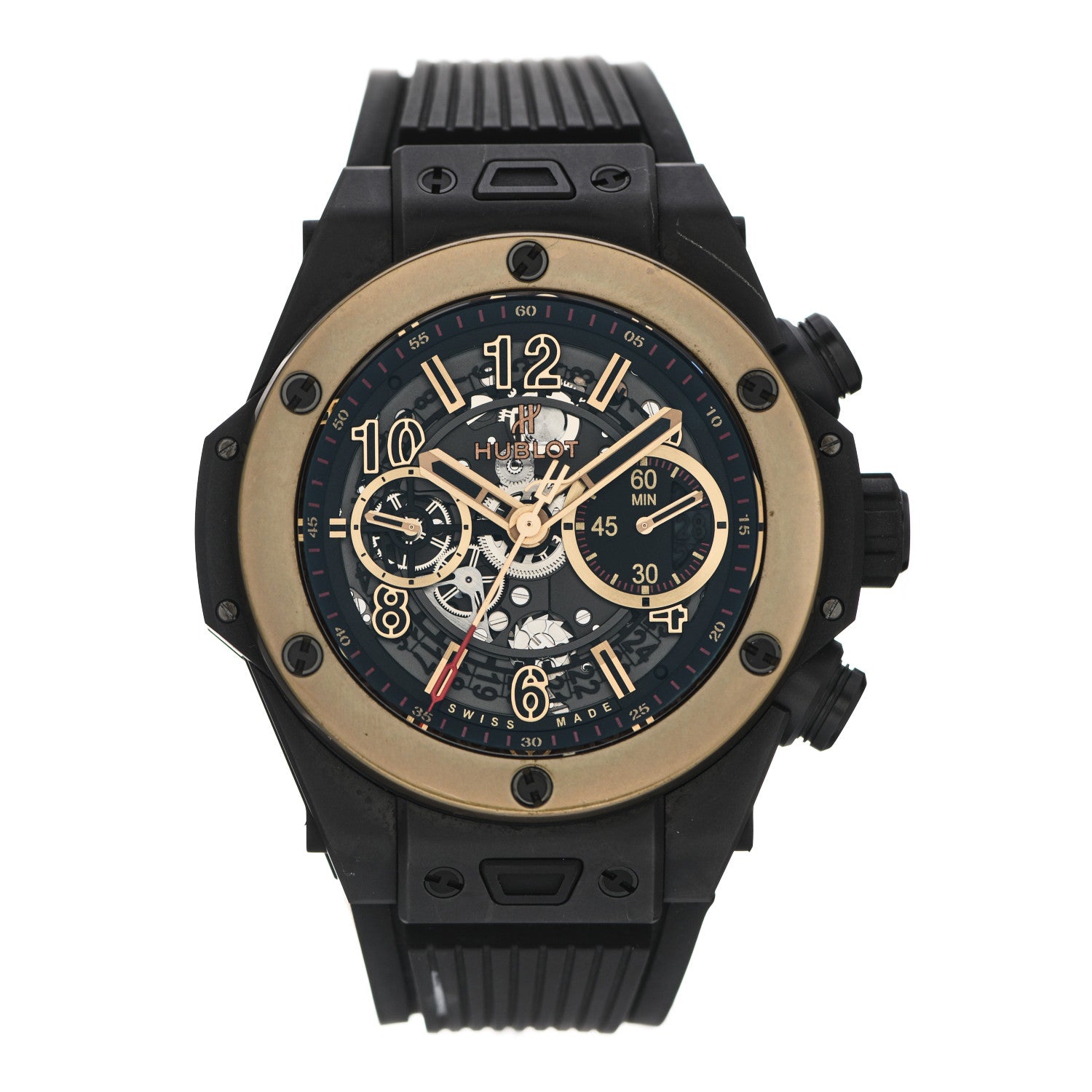 Hublot Ceramic Rubber 45mm Big Bang Unico Magic Gold Automatic Watch Black 411.CM.1138.RX 1 of 6