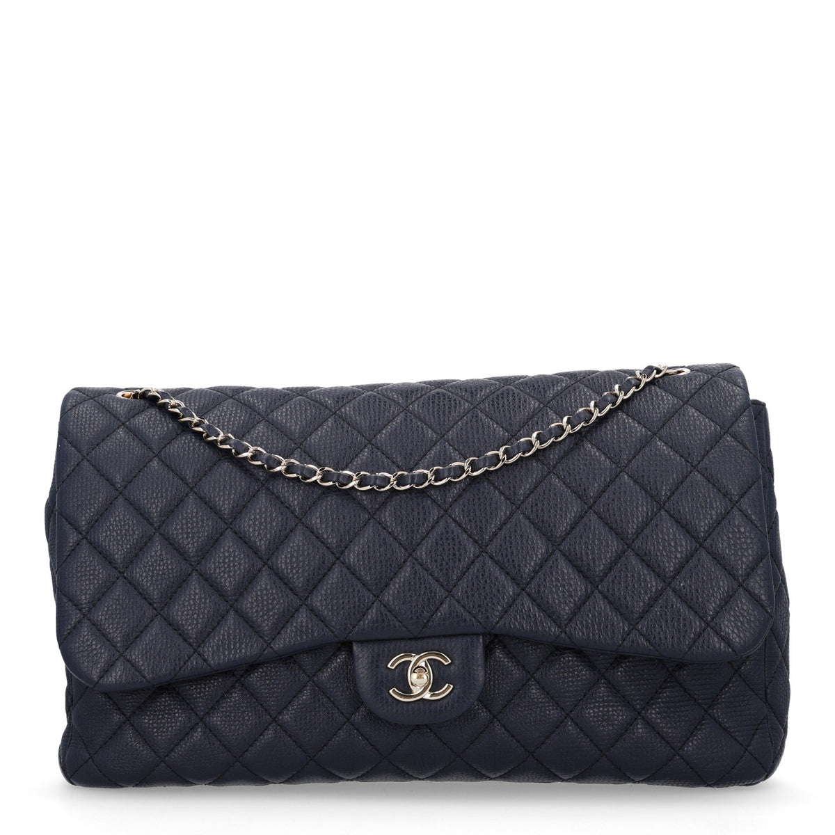 Chanel Calfskin Quilted Small XXL Travel Flap Bag Navy 1 of 9