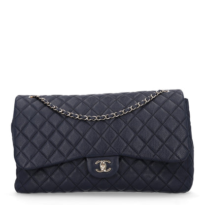 Chanel Calfskin Quilted Small XXL Travel Flap Bag Navy 1 of 9