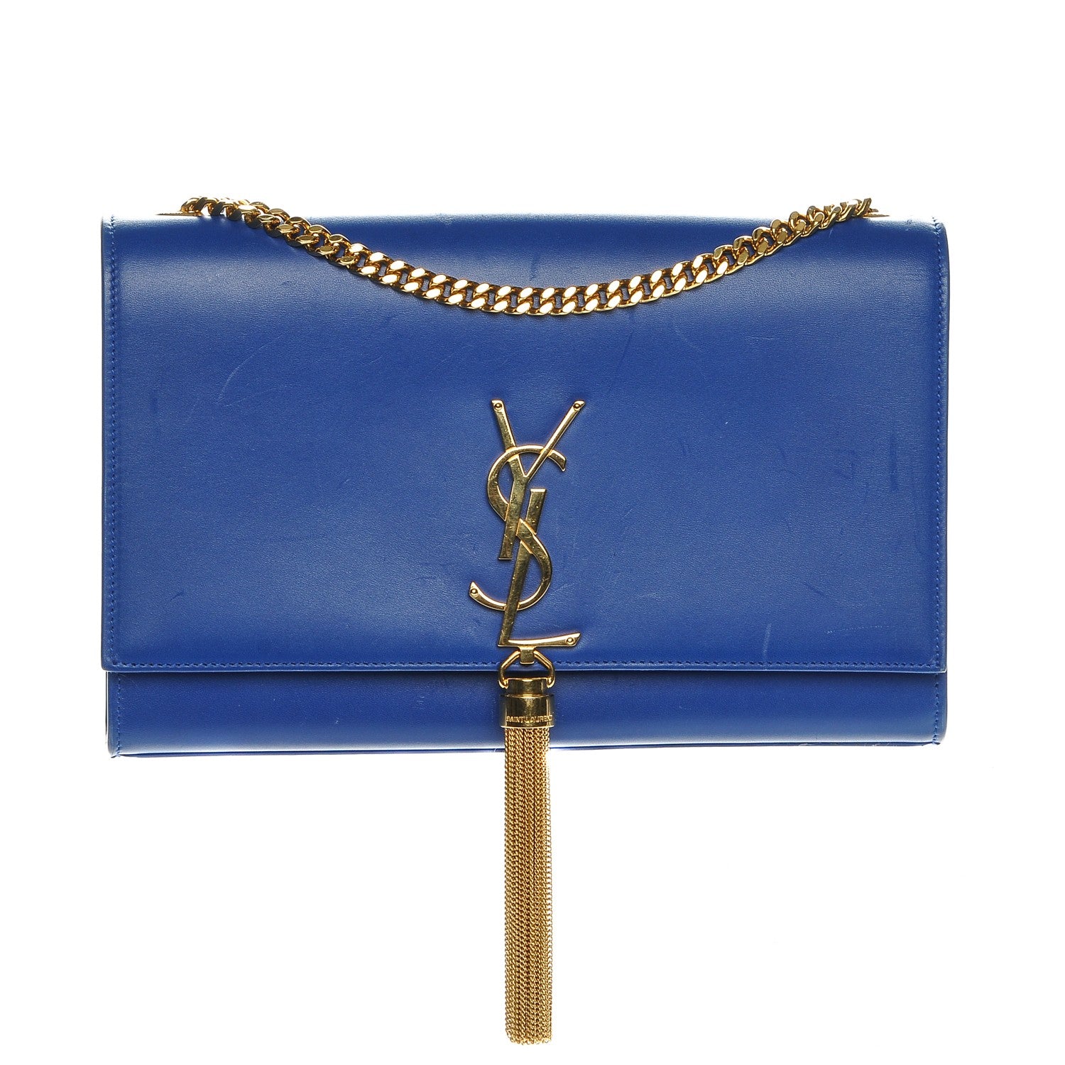 Saint Laurent Smooth Calfskin Medium Classic Monogram Kate Tassel Satchel Royal Blue 1 of 8