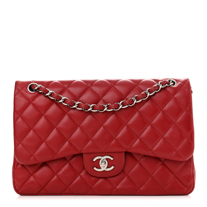 Chanel Caviar Quilted Jumbo Double Flap Dark Red 1 of 10