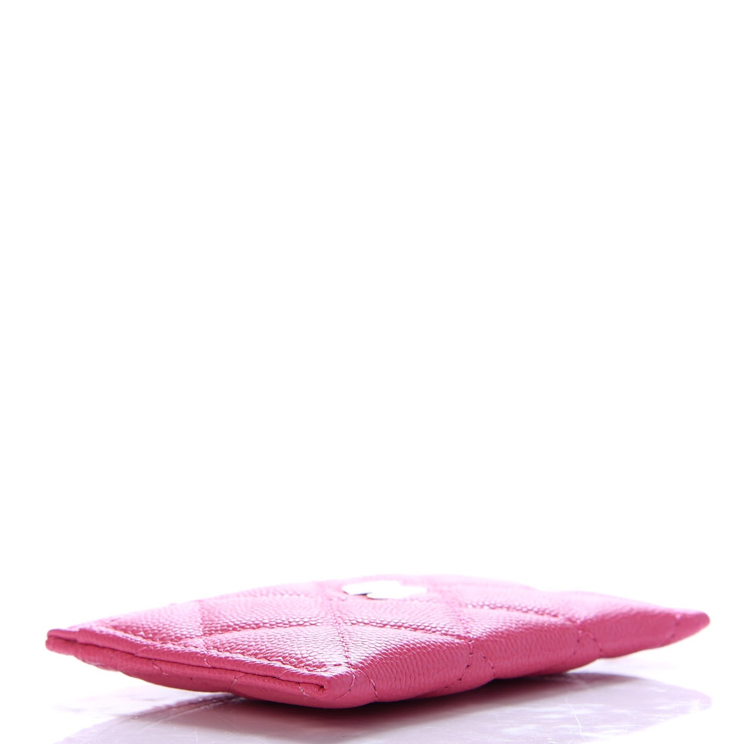 Caviar Quilted Card Holder Dark Pink