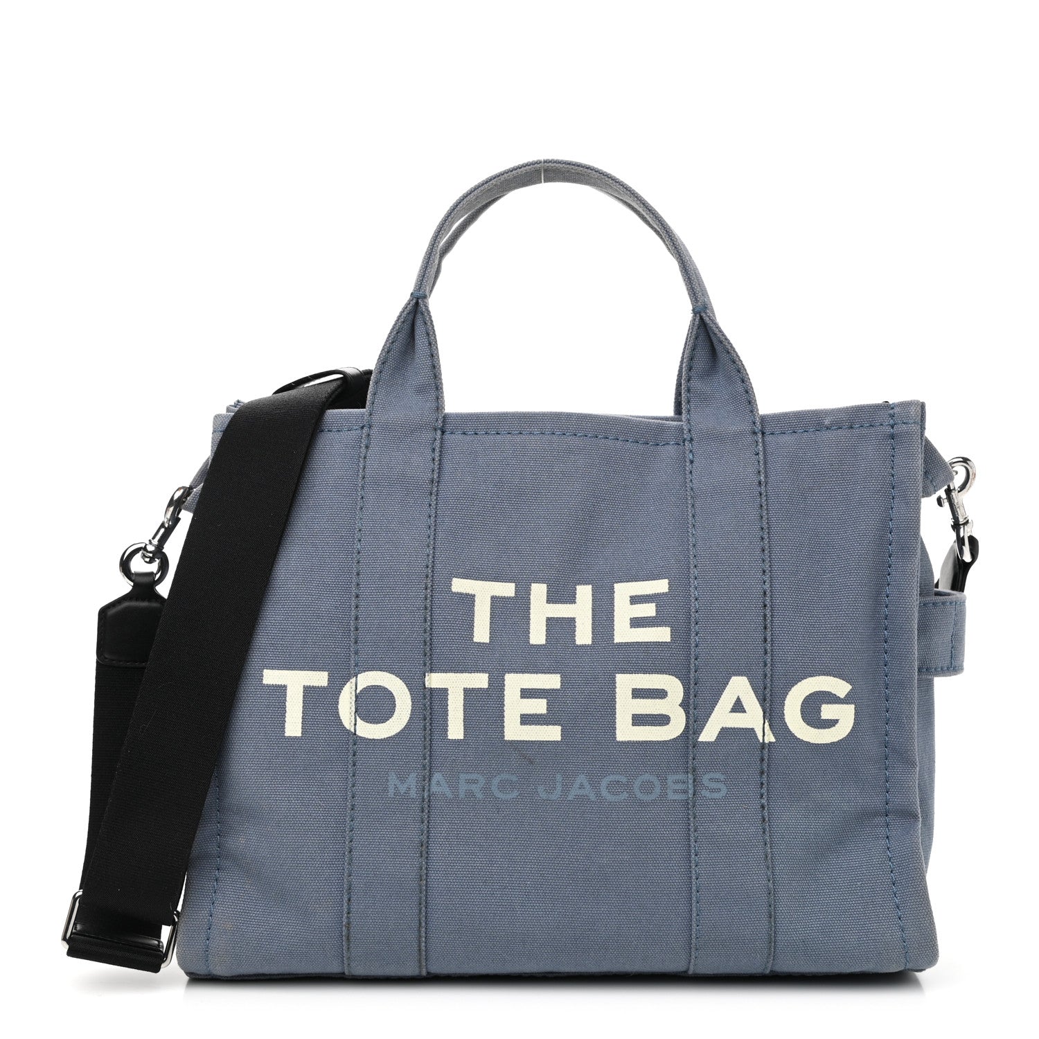Marc Jacobs Cotton Canvas Medium The Traveler Tote Bag Blue Shadow 1 of 10