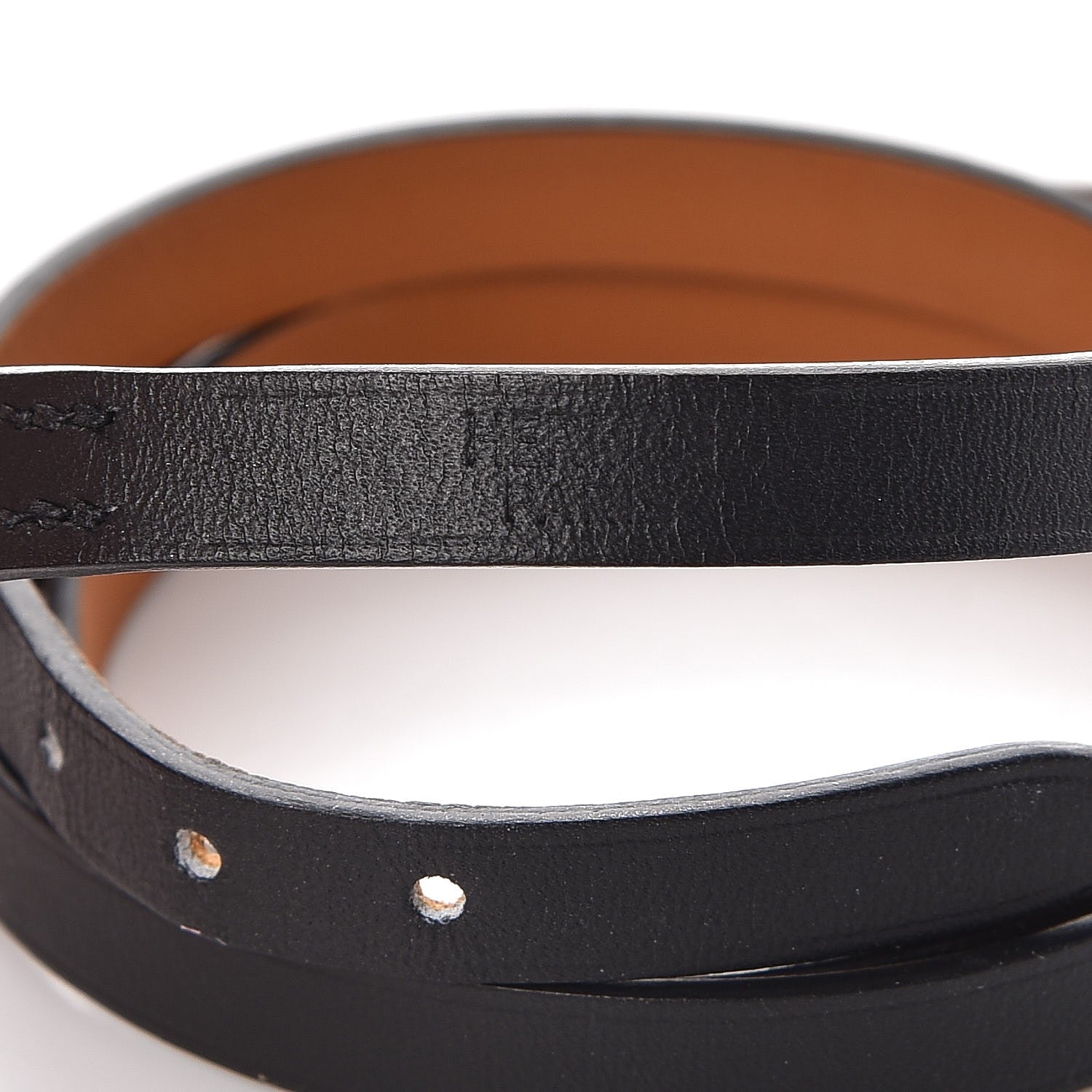 Hermes Chamonix Hapi 3MM Triple Tour Wrap Bracelet S Black 7 of 8