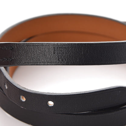 Hermes Chamonix Hapi 3MM Triple Tour Wrap Bracelet S Black 7 of 8