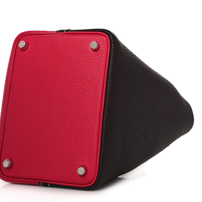 Hermes Taurillon Clemence Casaque Picotin Lock 18 PM Rouge Sellier Framboise 9 of 10