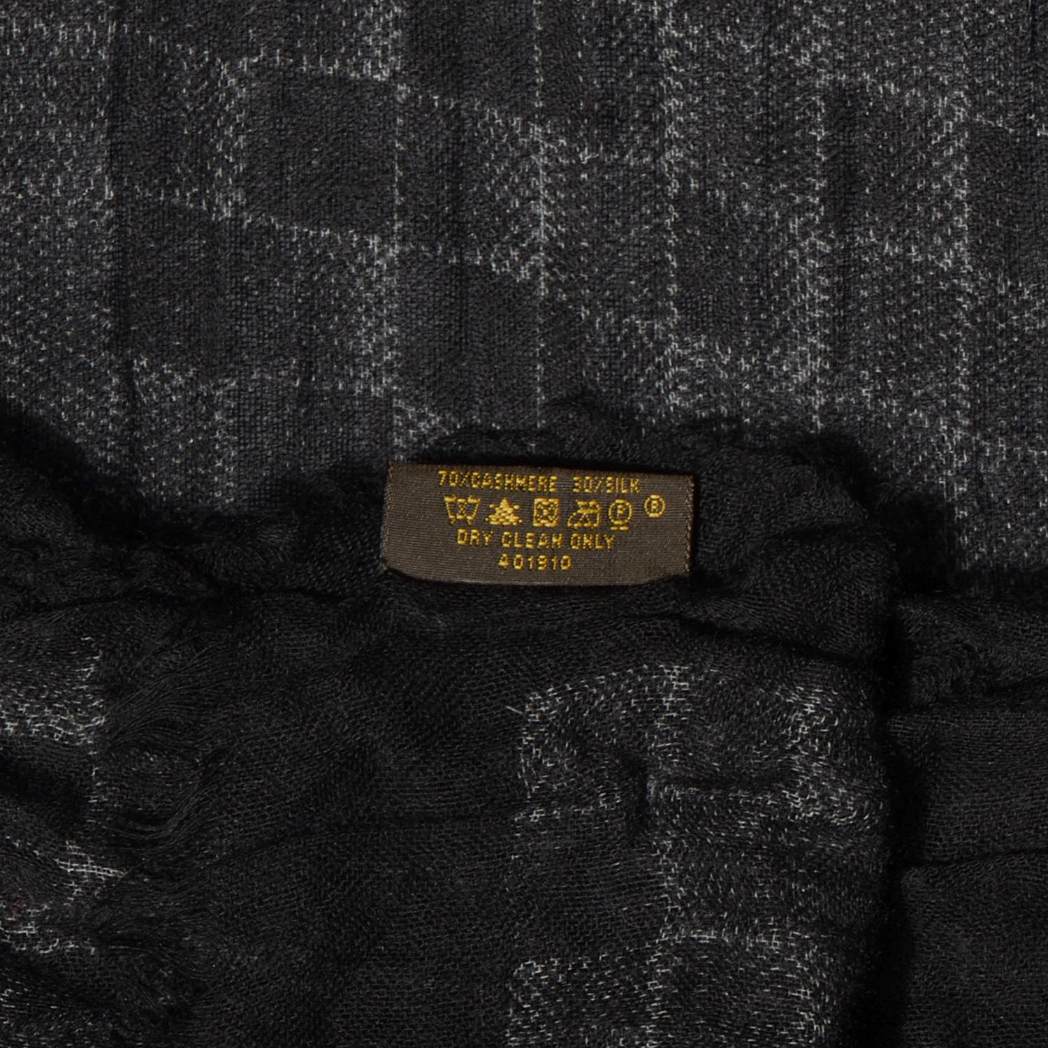 Louis Vuitton Cashmere Silk Damier Etole Stole Black 7 of 7