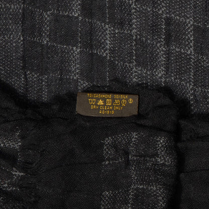 Louis Vuitton Cashmere Silk Damier Etole Stole Black 7 of 7