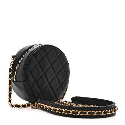 Chanel Goatskin Quilted Chanel 19 Round Clutch With Chain Black 3 of 10