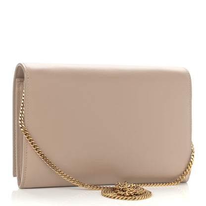 Saint Laurent Glossy Calfskin Monogram Chain Wallet Dark Beige 3 of 10