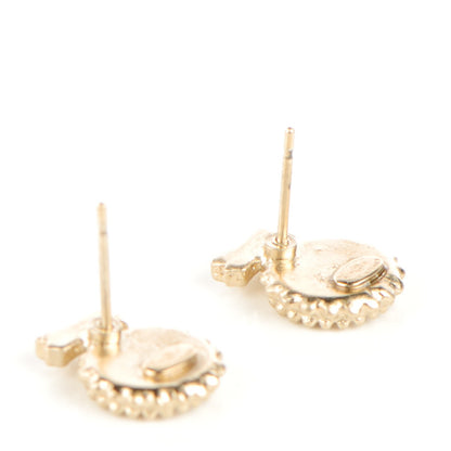 Chanel Enamel CC Ribbon Earrings Black Gold 3 of 4