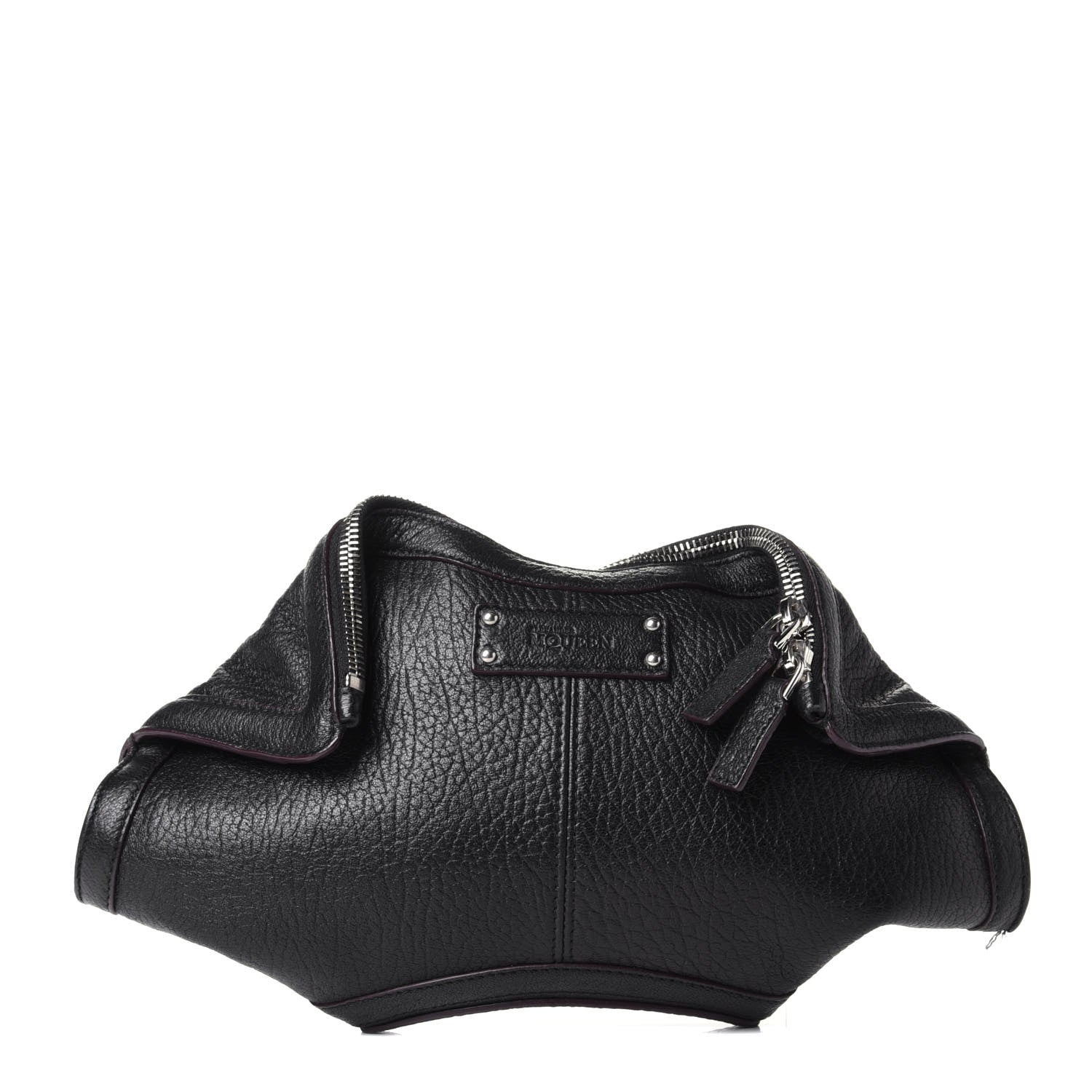 Alexander McQueen Calfskin De Manta Clutch Black 1 of 9